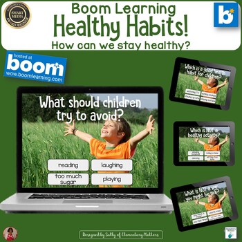 Preview of Healthy Habits Boom Learning Digital Task Cards