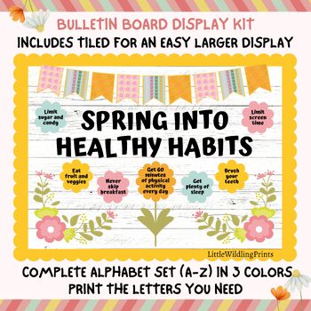 Preview of Healthy Habits Bulletin Board, Spring Bulletin, Health School Nurse Display