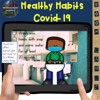 Preview of Healthy Habits Covid 19 Digital Interactive Boom Cards Free Resource