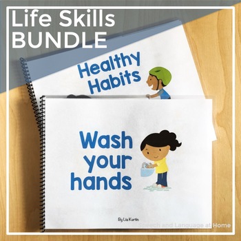 Preview of Back to School Speech Therapy Healthy Habits Interactive Book Bundle