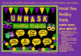Healthy Habits/Mardi Gras/February bulletin board/door dec
