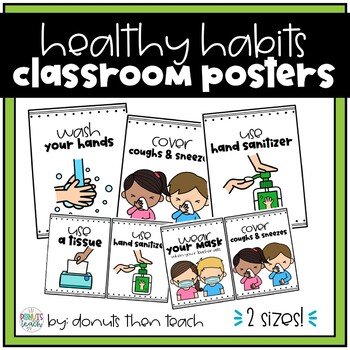 Healthy Habits Posters by Donuts Then Teach | Teachers Pay Teachers
