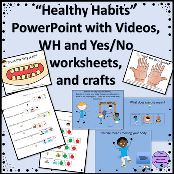 Preview of Healthy Habits Adapted EBook with videos and Activities for Autism Special Ed