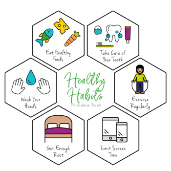 Preview of Healthy Habits Printable Book - Guided Writing