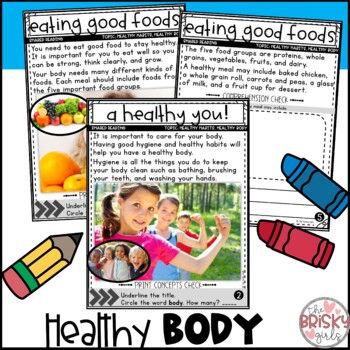 Healthy Habits Shared Reading Passages | Healthy Eating and Nutrition ...