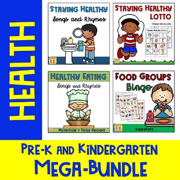 Preview of Good Hygiene/Healthy Eating BUNDLE, Circle Time Songs, Rhymes, Bingo/Lotto