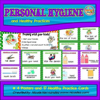 Preview of Healthy Habits and Personal Hygiene - {Posters and Cards}