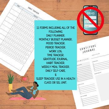 Preview of Healthy Habits for Teens: 11 Handouts to Track Sleep, Exercise, Water, & More