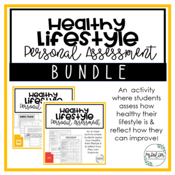 Preview of Healthy Lifestyle Personal Assessment - In Class AND Digital Versions | BUNDLE