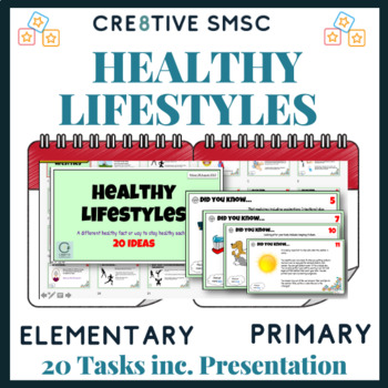 Preview of Healthy Lifestyles Elementary Monthly Task Card Pack