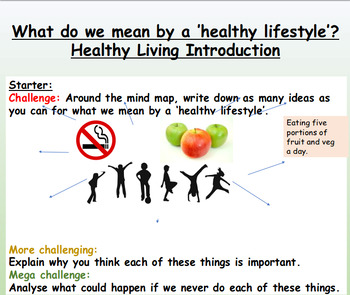 Preview of Healthy Living - Presentation and Worksheets