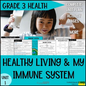 Preview of Healthy Living & My Immune System Unit | 3rd Grade Health