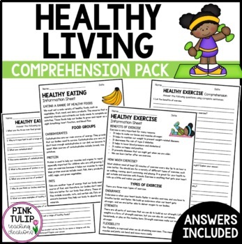Preview of Healthy Living Reading Comprehension Pack