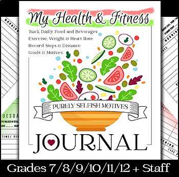 Preview of Healthy Living Wellness Journal | Daily Tracker for Food and Exercise | 400 SALE