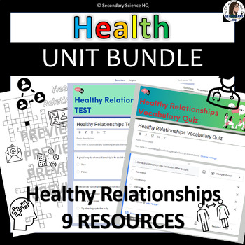 Preview of Healthy Relationship Skills Unit | Google Forms | Health