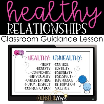 Preview of Healthy Relationships Classroom Guidance Lesson for School Counseling