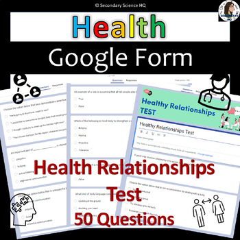 Preview of Healthy Relationships Health Test| Google Form