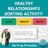 Healthy Relationships Sorting Activity