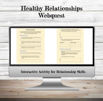 Preview of Healthy Relationships Webquest | Abuse | Consent | Unhealthy Relationship
