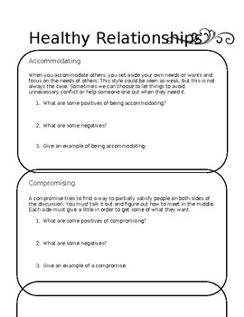 Preview of Healthy Relationships and Communication Tools