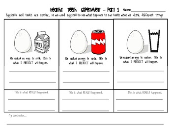 Healthy Teeth - Dental Health Experiment by Dizzy for Kindergarten