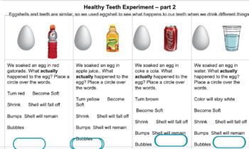 Preview of Healthy Teeth Experiment- part 2 & 3- Drag & Drop