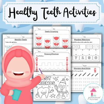 Preview of Healthy Teeth worksheets | Pre-k & K Activities | November Work Packet