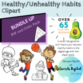 unhealthy habits clipart black and white
