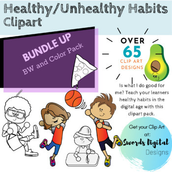 unhealthy habits clipart