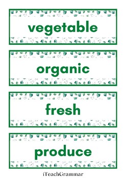 Preview of Healthy Vegetable Vocabulary Word Wall