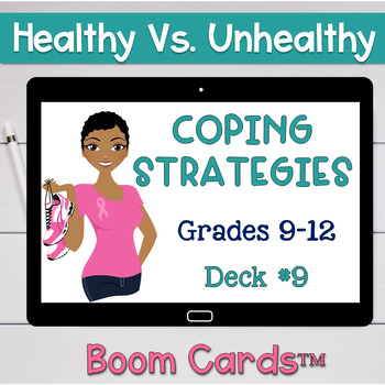 Preview of Healthy Vs. Unhealthy Coping Skills and Strategies Boom Cards #9