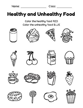 Healthy and Unhealthy FREEBIE by ACParker | TPT