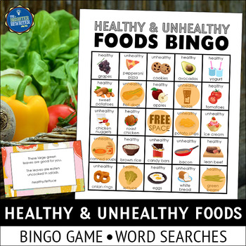 Preview of Healthy and Unhealthy Foods Bingo Game