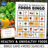Healthy and Unhealthy Foods Bingo Game