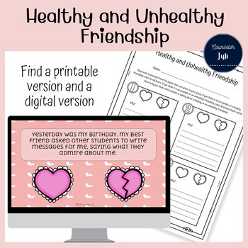 Preview of Healthy and Unhealthy Friendship - Printable + Google Slides™ Game