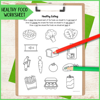 Healthy eating worksheet and foldable activity printables | TpT