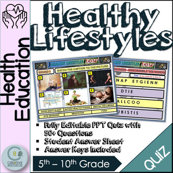 Preview of Healthy lifestyles PowerPoint Quiz Lesson. Health Education