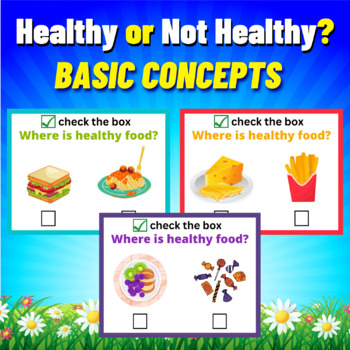 Healthy or Not Healthy? Food sorting task cards With Printables for kids
