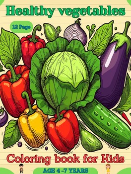 Preview of Healthy Vegetables coloring book