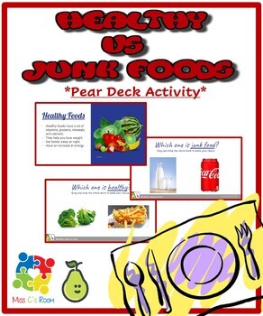 Preview of Healthy vs. Junk Foods- Pear Deck Activity