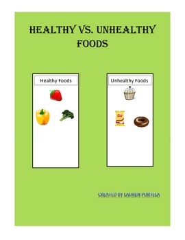 Healthy vs. Unhealthy Foods by Special Ed Teacher's Corner | TPT