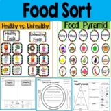 Healthy vs. Unhealthy Foods, Food Pyramid-Cut and Paste-Wr