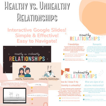 Preview of Healthy vs. Unhealthy Relationships Interactive Google Slides Activity!
