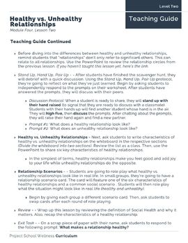 Healthy vs. Unhealthy Relationships SEL and Social Health Lesson Plans