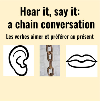 Preview of Hear it say it chain conversation: aimer et préférer au présent