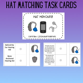 Preview of Hearing Assistive Technology Matching Task Cards|Deaf Education DHH