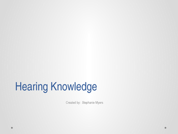 Preview of Hearing Knowledge Power Point