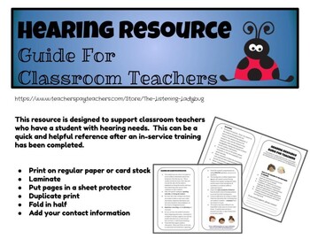 Preview of Hearing Resource Guide for Classroom Teachers
