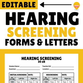 Preview of Hearing Screening Forms and Parent Letters - EDITABLE!