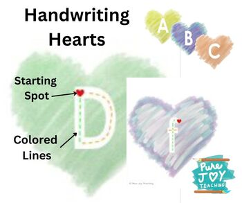 Preview of Heart Letter Handwriting Alphabet, Watercolor, Art clip, Valentine